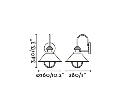 Applique*Faro Applique murale d'extérieur, Nàutica-P, , L26cm, H34cm - rouille