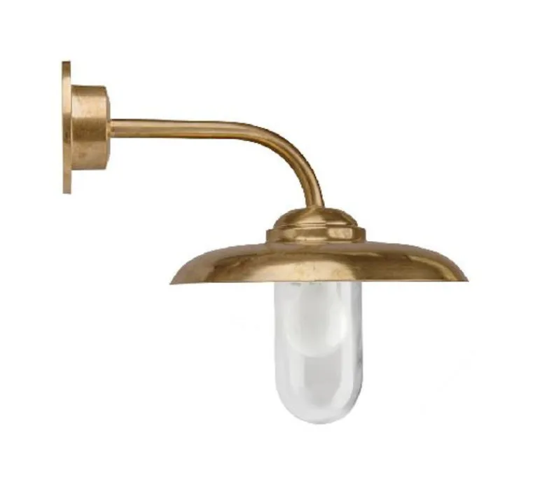 Applique*Zangra Applique murale d'extérieur, Light.o.089, laiton, IP44, L29cm, H37cm - Laiton, transparent