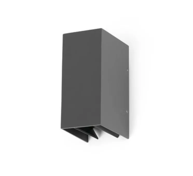 Applique murale d'extérieur, Blind, gris foncé, LED, 3000k, 88lm, IP54, L7,4cm, H16,5cm - Faro