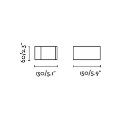 Applique*Faro Applique murale d'extérieur, Alp, , 3000K, 220lm, H6cm - gris