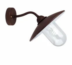 Applique murale d'extérieur, Wally, brun vieilli, IP44,L30cm, H24cm - Faro