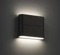 Applique*Faro Applique murale d'extérieur, ADAY-1 LED, IP54, L11,3cm, H9cm - gris foncé,
