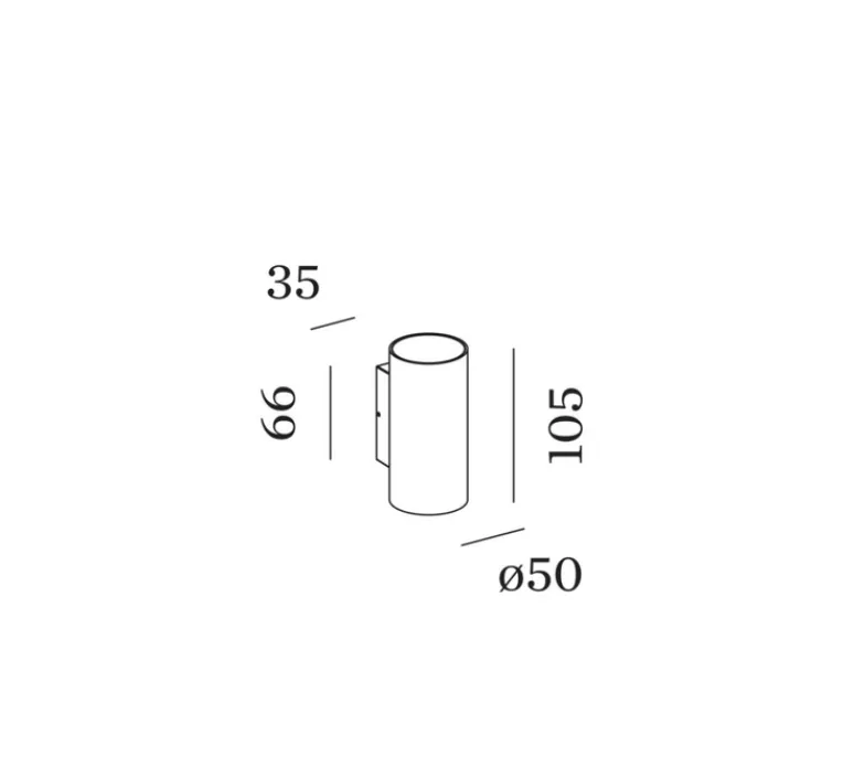 Applique*Wever&Ducré Applique murale d'extérieur, Tram 2.0, , IP65,LED, 3000K, 720lm, L5cm, H10,5cm - Wever & Ducré gris