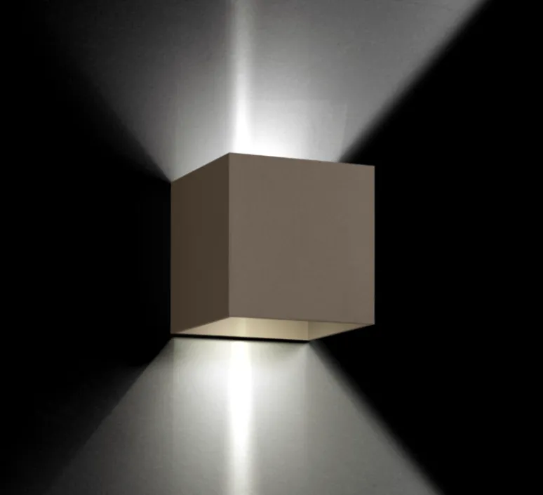 Applique*Wever&Ducré Applique murale d'extérieur, Box 2.0 up & down, , IP65,LED, 2700K, 2x200lm, Ø10cm, H10cm - bronze