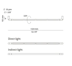 Applique murale d'extérieur, Arco, A-4000X2, anthracite, IP65, LED, dim, 2700K, 1092 lm, L135cm, H135cm - Estiluz