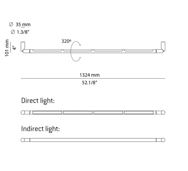 Applique murale d'extérieur, Arco, A-4000X2, anthracite, IP65, LED, dim, 2700K, 1092 lm, L135cm, H135cm - Estiluz