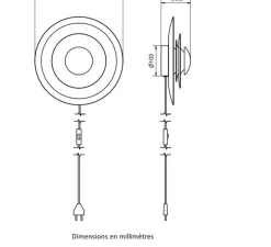 Applique murale, Diablo, Noir mat, Ø30cm, H10,5cm - Belid