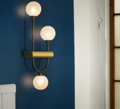 Applique murale, Diapason, graphite satiné, laiton satiné, L21cm, H54cm - Manufacture