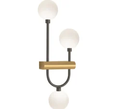 Applique murale, Diapason, graphite satiné, laiton satiné, L21cm, H54cm - Manufacture