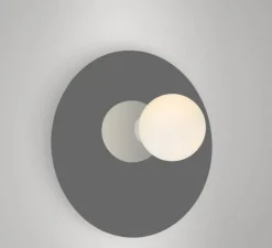 Applique murale, Disc and Sphere Asymmetrical, chrome, Ø23cm, P23cm - ATELIER ARETI