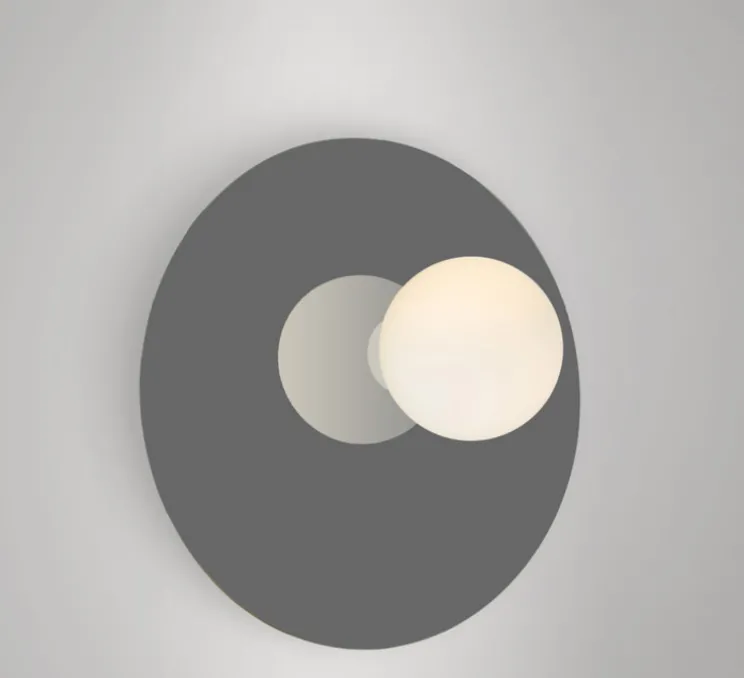 Applique murale, Disc and Sphere Asymmetrical, chrome, Ø23cm, P23cm - ATELIER ARETI