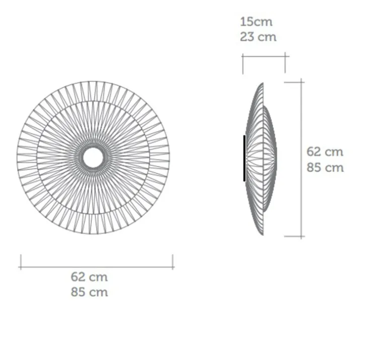 Applique murale, DIVA, blanc, Ø85cm - Celine-Wright