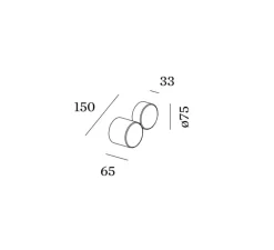 Applique*Wever&Ducré Applique murale, DOT 2.0, , LED, dim, 2700K, 420 lm, L15cm, H7,5cm - blanc