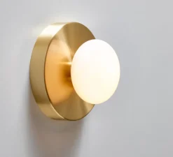 Applique*SkLO Studio Applique murale, Dot 1x, , Ø15cm, H10cm - Blanc et laiton brossé