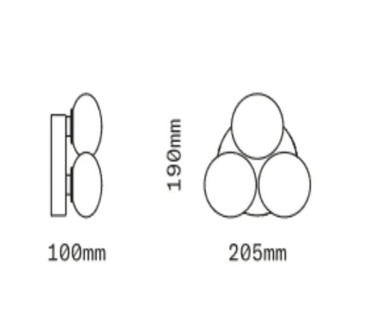 Applique murale, Dot 3x, Oyster, beige clair et blanc, L19cm, H20,5cm - SkLO Studio