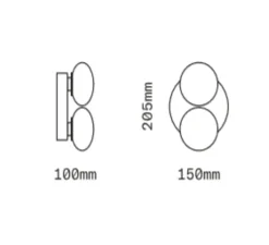 Applique murale, Dot 2x, Oyster, blanc et laiton brossé, L15cm, H20,5cm - SkLO Studio