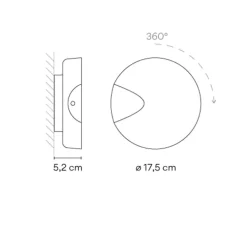 Applique murale, Dots 4660, marron, LED, 2700K, 500lm, Ø17,5cm, H5,2cm - Vibia