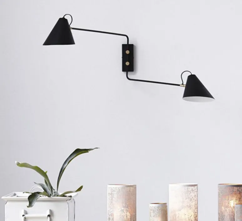 Applique*House Doctor Applique murale double, Club, noir et laiton, H42cm, L81cm - noir et blanc