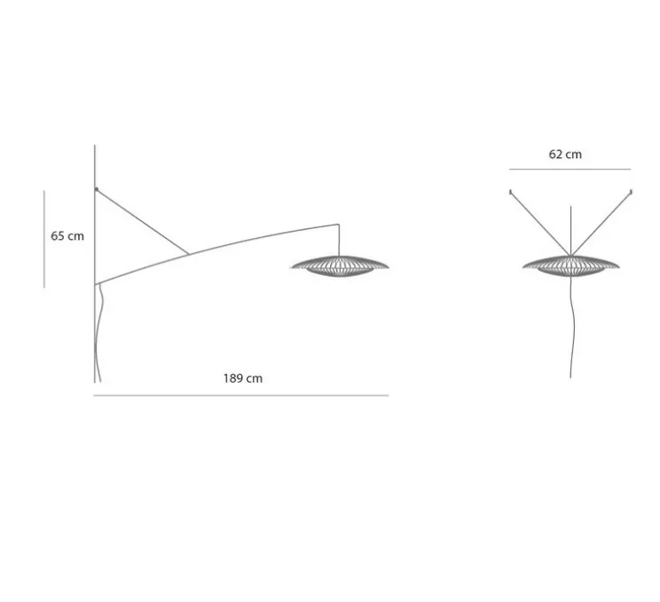 Applique murale déportée, Diva perché petit modèle, blanc, L62cm, H65cm - Celine Wright