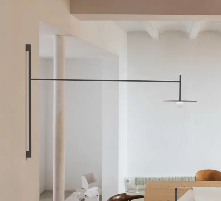 Applique*Vibia Applique murale déportée et encastrable, Tempo 5757, , LED, 2700K, 300lm, L122,5cm, H80cm - graphite