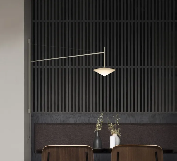 Applique murale déportée et encastrable, Tempo 5761, beige, LED, 2700K, 300lm, L120cm, H80cm - Vibia