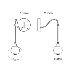 Applique*SkLO Studio Applique murale, Drape Arm 1, , Ø11cm, H23cm - Olive, Noir oxydé