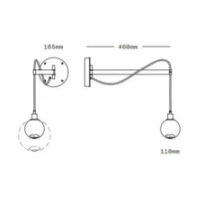 Applique murale, Drape Arm 1, Blanc, Laiton brossé, Ø11cm, H46cm - Sklo Studio