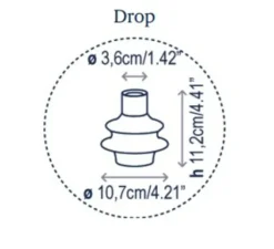 Applique*Bover Applique murale, Drop A/01, , LED, 2700K, 345 lm, L8,5cm, H37,5cm - verre blanc givré