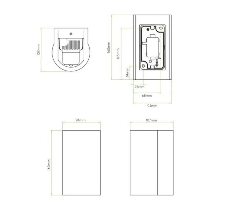 Applique*Astro Applique murale, Dunbar 160 Led, , IP65, LED, 3000k, 97 lm, L9,4cm, H16cm - béton mat