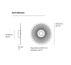 Applique murale, Earth Mandala XS, laiton satiné, graphite satiné, LED, Ø33cm, Hcm - CVL