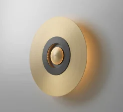 Applique murale, Earth Sober XS, laiton satiné, graphite satiné, LED, Ø25cm, Hcm - CVL