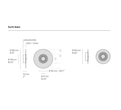 Applique murale, Earth Sober XS, laiton satiné, graphite satiné, LED, Ø25cm, Hcm - CVL