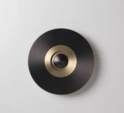 Applique murale, Earth Sober 330, graphite satiné, laiton satiné, LED, Ø33cm, Hcm - CVL