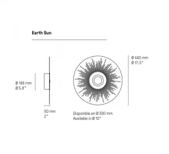 Applique*CVL Applique murale, Earth Sun 330, , LED, 2700k, 1030 lm, Ø33cm, P5cm - cuivre satiné, graphite satiné
