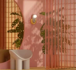 Applique*Ferroluce Applique murale, Eclair, , L25cm, H35cm - gris sable et jaune