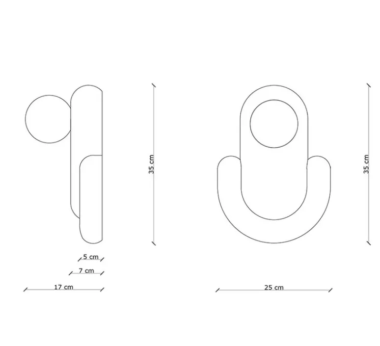 Applique*Ferroluce Applique murale, Eclair, , L25cm, H35cm - orange et bleu azur