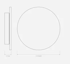 Applique murale, Eclipse Round 250 Led, plâtre, LED, 2700k, 386 lm, L25cm, H25cm - Astro