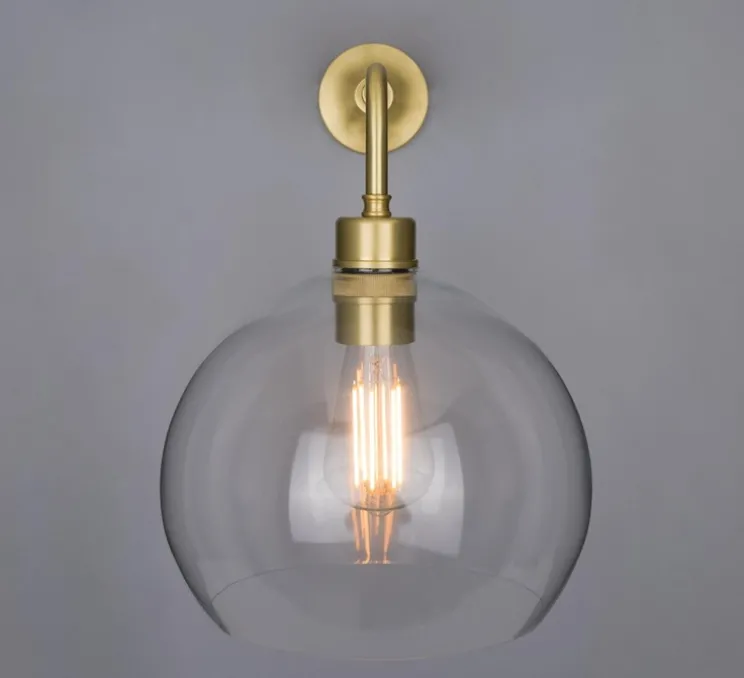 Applique murale, Eden, transparent, or , L25cm, H27cm - Mullan Lighting