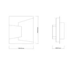 Applique murale, Ekay, laiton brossé et ciré, LED, 2700k, 560 lm, L15,5cm, H14cm - Ombre portée