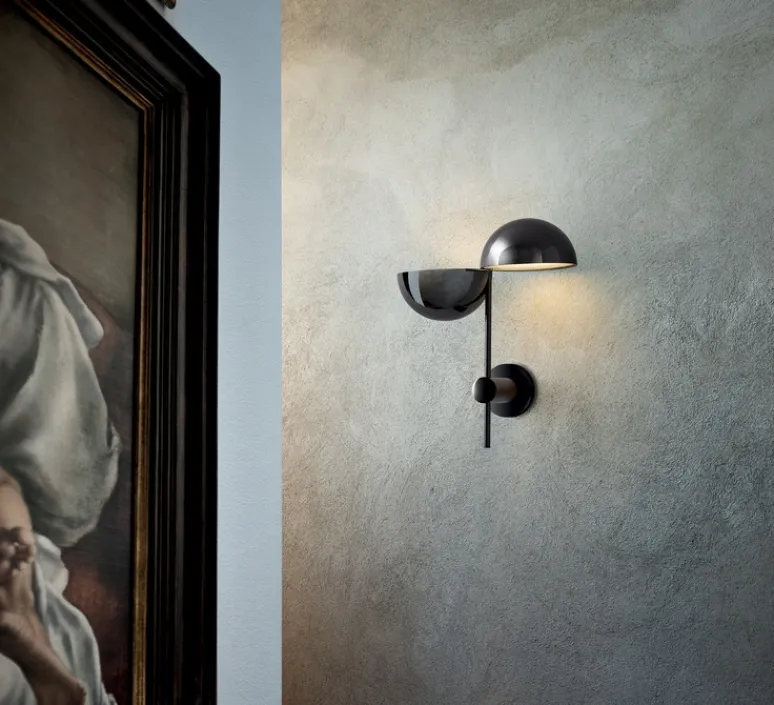 Applique*Penta Applique murale, Elisabeth, , LED, dim, coupure de phase, 3000k, 2 x 450 lm, L16cm, H35cm - chrome noir
