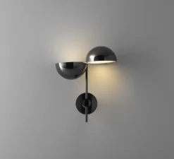 Applique*Penta Applique murale, Elisabeth, , LED, dim, coupure de phase, 3000k, 2 x 450 lm, L16cm, H35cm - chrome noir