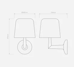 Applique*Astro Applique murale, Ella Wall, , L16cm, H27,3cm - bronze