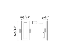 Applique murale encastrable, Plas-4, blanc, LED, 2700K, 200 lm, L10,5cm, H24,5cm - Faro