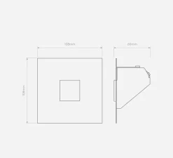 Applique*Astro Applique murale encastrable, Borgo Trimless Mini LED, , LED, dim, 2700K, 29 lm, L10,8cm, H10,8cm - blanc