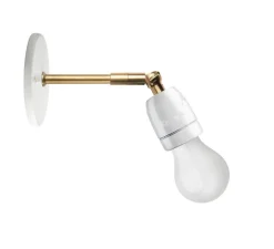 Applique*Zangra Applique murale, Encastrable, Light.036 , et laiton, Ø10cm, L21,5cm - blanc