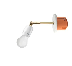 Applique*Zangra Applique murale, Encastrable, Light.036 , et laiton, Ø10cm, L21,5cm - blanc