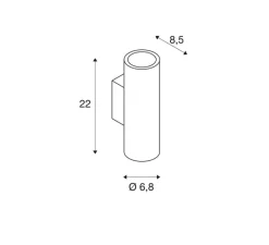 Applique*SLV Applique murale, Enola B, , Ø6,8cm, H22cm - blanc