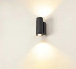 Applique murale, Enola S, noir, IP65, LED, dim, 3000-4000K, 700 lm, L6,8cm, H18cm - SLV