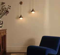 Applique*Bert frank Applique murale, Eos, , IP44, Ø19cm, H70cm - Bert franck laiton brossé