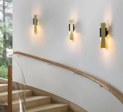 Applique*Tooy Applique murale, Excalibur, 559.41, , IP40, Ø12cm, H45cm - laiton brossé, noir texturé